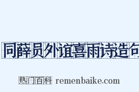 同薛员外谊喜雨诗造句是什么意思的图片